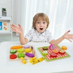 TOOKY TOY Puidust köögiviljade lõikelaud 20 tk. цена и информация | Развивающие игрушки | kaup24.ee