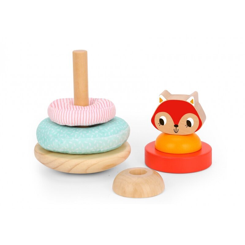 TOOKY TOY Puidust pusle Piramindka Fox Tower 6 tk. FSC hind ja info | Arendavad mänguasjad | kaup24.ee