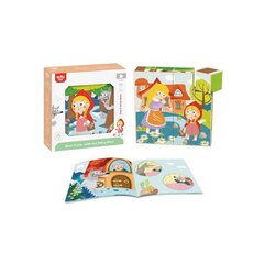 Деревянные кубики Пазл TOOKY TOY (Красная Шапочка + Книга) 17 шт. цена и информация | Развивающие игрушки | kaup24.ee