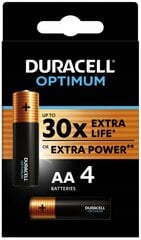 Patareid Duracell Optimum, AA (LR6), 4 tk. hind ja info | Patareid | kaup24.ee