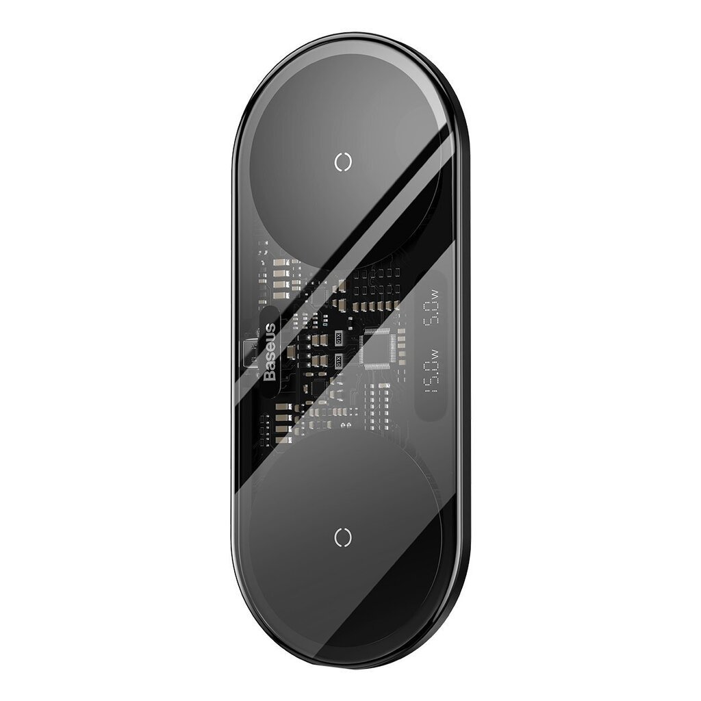 Baseus Digital LED Display dual wireless charger with digital display 20W black (WXSX010101) hind ja info | Mobiiltelefonide laadijad | kaup24.ee