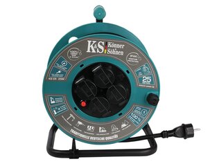 Удлинитель в электрической катушке Könner & Söhnen KS CRM-25M, 25 м цена и информация | Удлинители | kaup24.ee