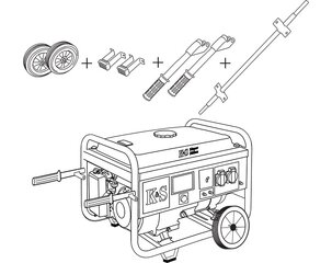 Транспортный комплект Könner & Söhnen, KS 3 KIT цена и информация | Запчасти для садовой техники | kaup24.ee