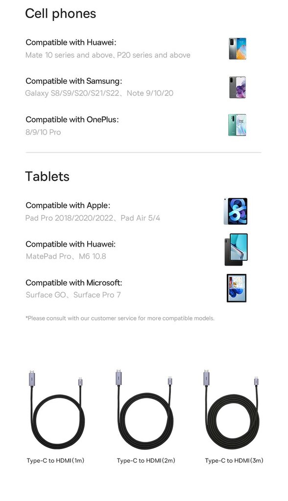 Baseus High Definition Series adapter cable USB Type C - HDMI 2.0 4K 60Hz 3m black (WKGQ010201) hind ja info | Mobiiltelefonide kaablid | kaup24.ee