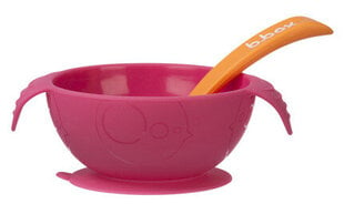 Силиконовая тарелка с липким дном и ложкой B. BOX Strawberry Shake цена и информация | Детская посуда, контейнеры для молока и еды | kaup24.ee