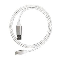 Valgustatud laadimiskaabel Platinet USB-C, 1m, valge hind ja info | Mobiiltelefonide kaablid | kaup24.ee