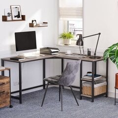 Угловой стол VASAGLE LWD72MB, серый цена и информация | Компьютерные, письменные столы | kaup24.ee
