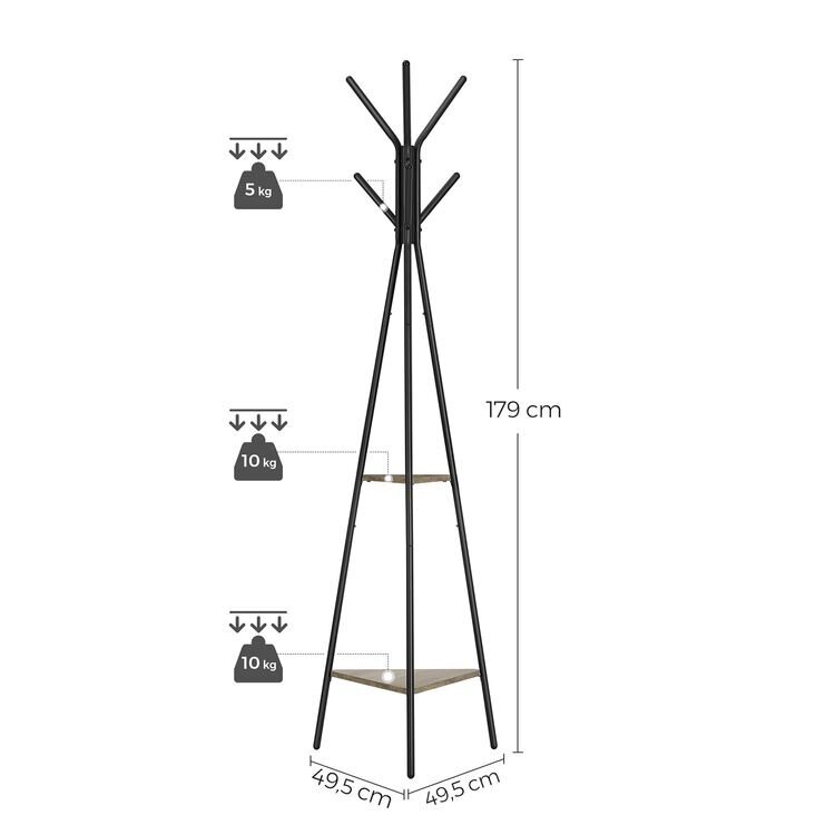 Mantli riidepuu VASAGLE RCR016B02 hind ja info | Nagid | kaup24.ee