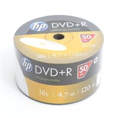 DL DVD+R Plaadid HP, 4.7GB 16X WHITE FF InkJet Prinditav SP*50 hind ja info | Vinüülplaadid, CD, DVD | kaup24.ee
