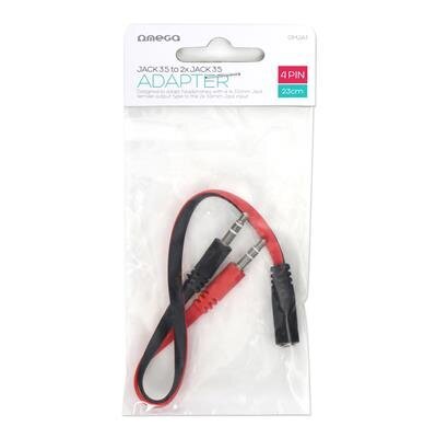 Adapter Omega JACK 3.5 - 2X JACK 3.5, OMJA1 hind ja info | USB jagajad, adapterid | kaup24.ee