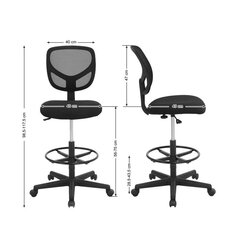 Простой офисный стул с сеткой SONGMICS OBN15BK цена и информация | Офисные кресла | kaup24.ee