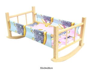 Кроватка для кукол, деревянная (1022) 4347 цена и информация | Игрушки для девочек | kaup24.ee