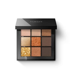 Палитра теней из 9 оттенков с различными финишами Kiko Milano Glamour Multi Finish Eyeshadow Palette, 01 Earth Tones цена и информация | Тушь, средства для роста ресниц, тени для век, карандаши для глаз | kaup24.ee