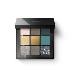 Палитра теней из 9 оттенков с различными финишами Kiko Milano Glamour Multi Finish Eyeshadow Palette, 06 Green Vibes цена и информация | Тушь, средства для роста ресниц, тени для век, карандаши для глаз | kaup24.ee