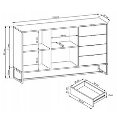 Комод AKL Furniture Amber AK153, коричневый цена и информация | Комоды | kaup24.ee