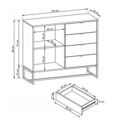 Комод AKL Furniture Amber AK103, коричневый цена и информация | Комоды | kaup24.ee