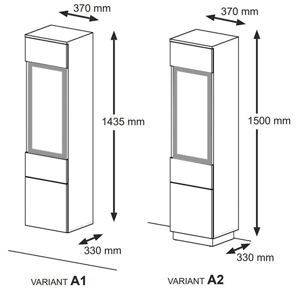 Kapp Aura Vitrine 1DS 150 hind ja info | Kummutid | kaup24.ee