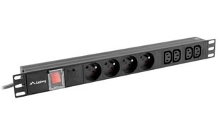 Lanberg Ülepingekaitse Rack PDU 1U 4x PL + 4x C13 2m 16A must hind ja info | Pikendusjuhtmed, kaablid | kaup24.ee