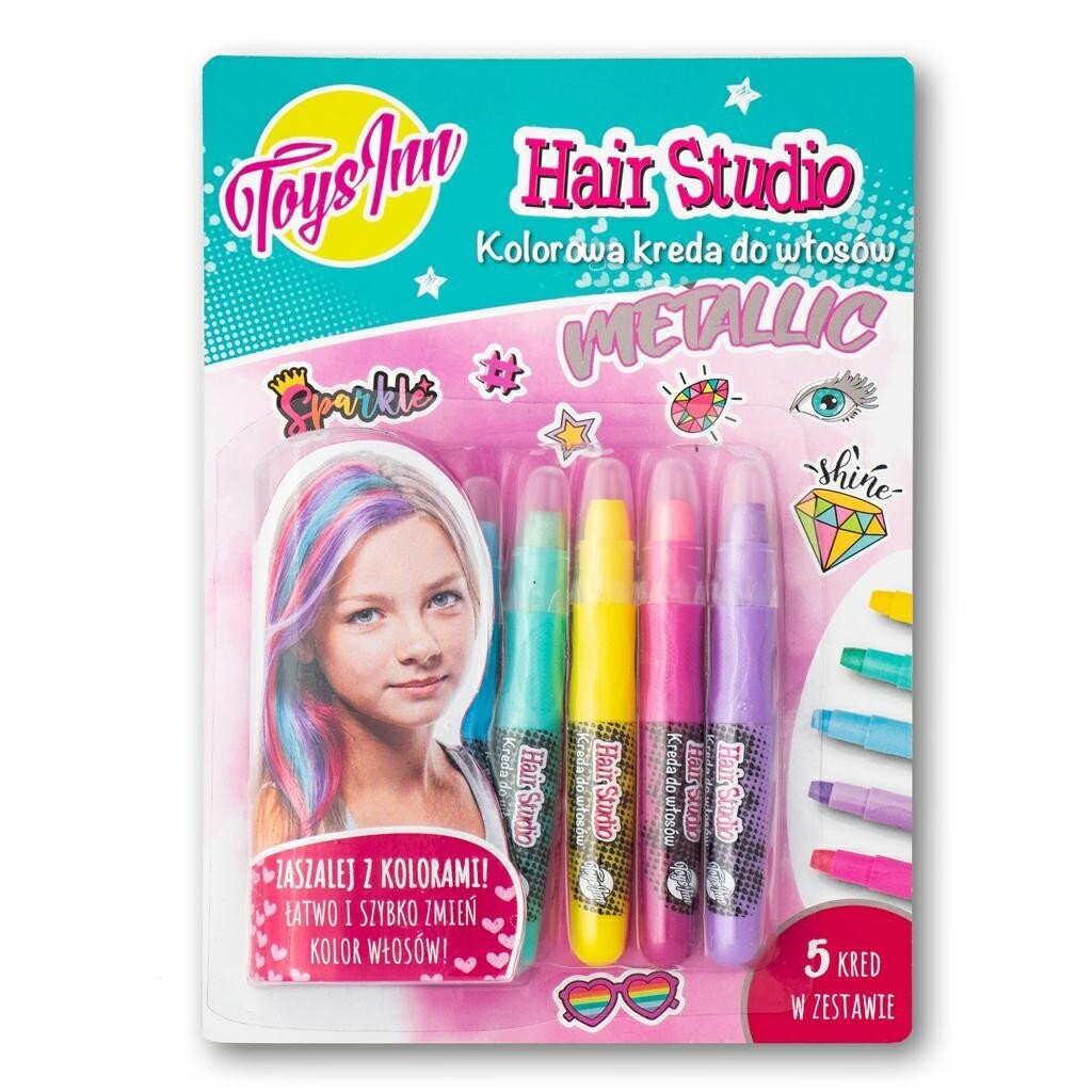 Mänguasjad Inn | Metallic Hair Chalk 5 tk цена и информация | Tüdrukute mänguasjad | kaup24.ee