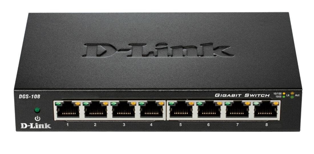 D-Link DGS-108 Black цена и информация | Lülitid (Switch) | kaup24.ee