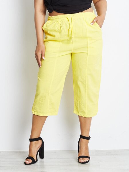 Kollased naiste capri püksid. hind | kaup24.ee