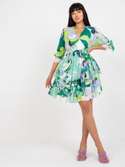 Женское зеленое платье с оборкой цена и информация | Платья | kaup24.ee