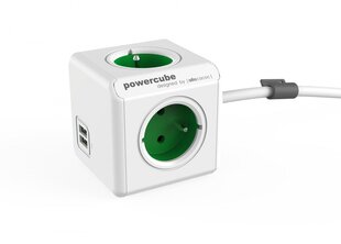 Allocacoc PowerCube USB Extended 1,5m 2402 Roheline цена и информация | Удлинители | kaup24.ee