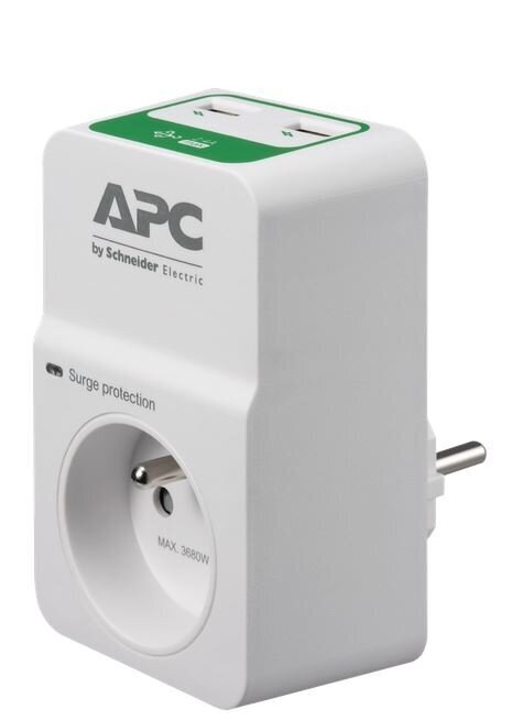 APC PM1WU2-FR Essential 1gn. FR / 2xUSB hind ja info | Pikendusjuhtmed, kaablid | kaup24.ee