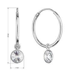 Серебряные круглые серьги Evolution Group Swarovski 2in1 31309.1 цена и информация | Серьги | kaup24.ee