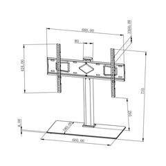 Lauakinnitus Techly TV 32-65", kuni 45kg hind ja info | Teleri seinakinnitused ja hoidjad | kaup24.ee