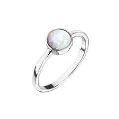 Evolution Group Hõbesõrmus valge opaaliga 15001.1 valge hind ja info | Sõrmused | kaup24.ee