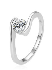 Beneto Элегантное серебряное кольцо с прозрачным цирконом AGG367 цена и информация | Кольцо | kaup24.ee