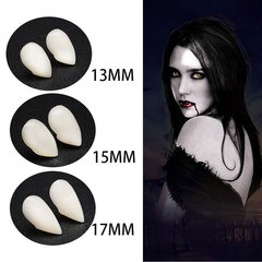 Halloweeni kaunistus vampiirihambad 2 komplekti, 13 mm. цена и информация | Карнавальные костюмы | kaup24.ee