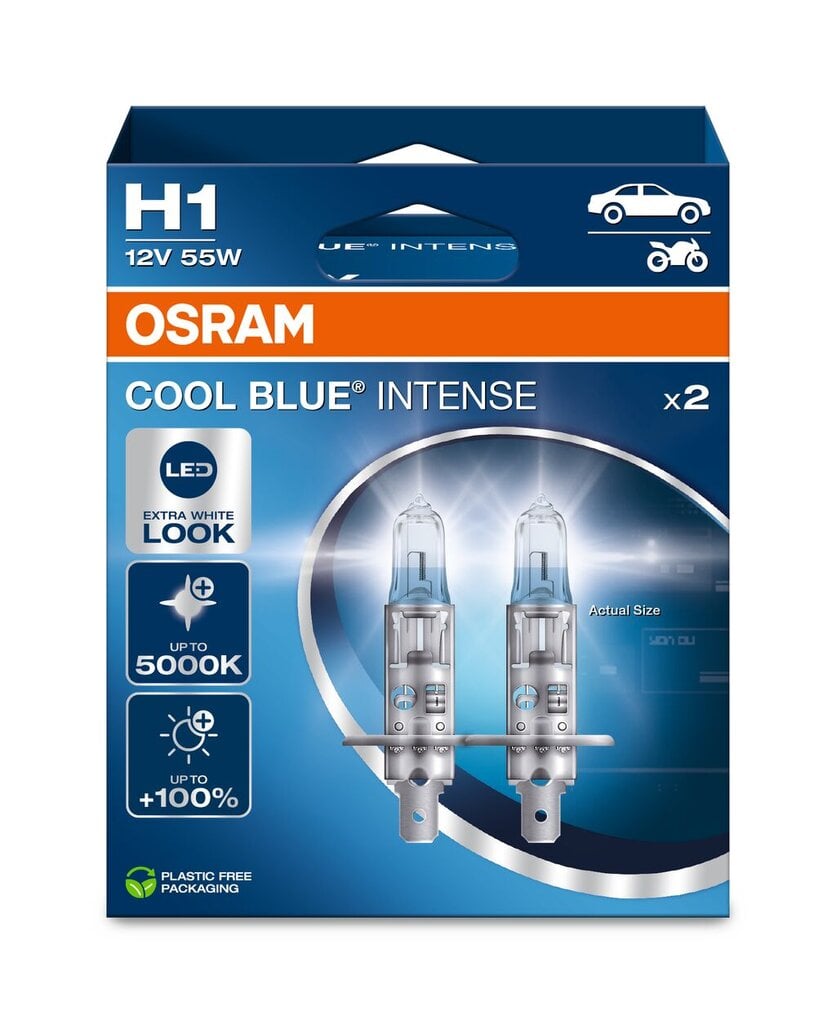 Osram pirnid, H1, COOL BLUE Intense,NextGen, 5000K, +100%, 55W 64210CBN-HCB цена и информация | Autopirnid | kaup24.ee