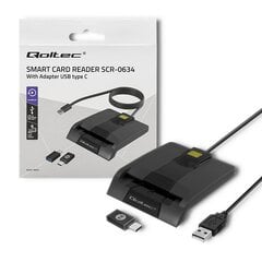 Интеллектуальный считыватель смарт-карт Qoltec, USB тип C цена и информация | Смарттехника и аксессуары | kaup24.ee