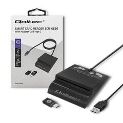 Qoltec Intelligentne ID-kaardi lugeja, USB tüüp C hind ja info | Nutiseadmed ja aksessuaarid | kaup24.ee