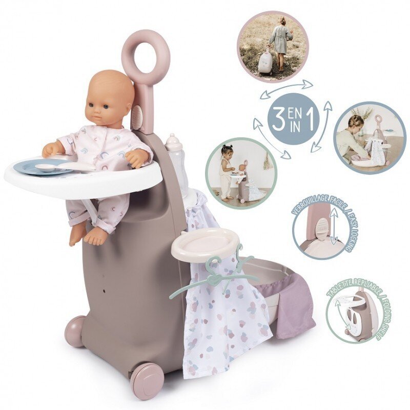 Söögitool nukkudele Smoby Baby Nurse 3in1 hind ja info | Tüdrukute mänguasjad | kaup24.ee