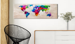 Pilt - World Map: Finesse of Colours 135x45 cm hind ja info | Seinapildid | kaup24.ee