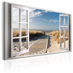 Живопись - Window: View of the Beach 120x80 см цена и информация | Картины, живопись | kaup24.ee