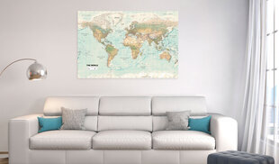 Картина - World Map: Beautiful World 120x80 см цена и информация | Картины, живопись | kaup24.ee