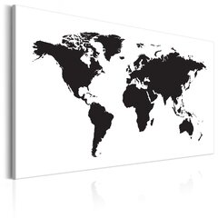 Pilt - World Map: Black & White Elegance 120x80 cm hind ja info | Seinapildid | kaup24.ee