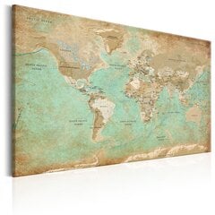 Картина - World Map: Celadon Journey 120x80 см цена и информация | Картины, живопись | kaup24.ee