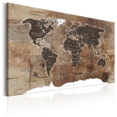 Картина - World Map: Wooden Mosaic 120x80 см цена и информация | Картины, живопись | kaup24.ee