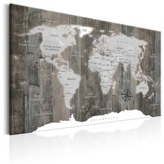 Картина - World Map: Wooden World 120x80 см цена и информация | Картины, живопись | kaup24.ee