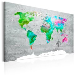 Картина - World Map: Green Paradise 120x80 см цена и информация | Картины, живопись | kaup24.ee