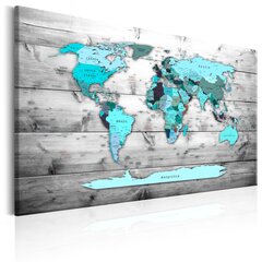 Картина - World Map: Blue World 120x80 см цена и информация | Картины, живопись | kaup24.ee