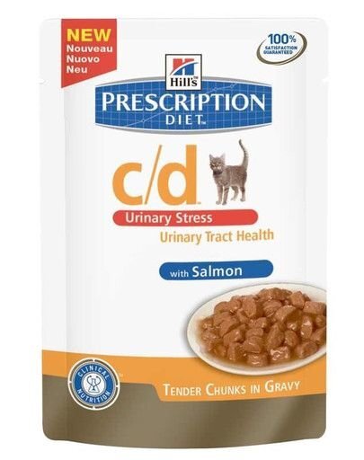 Hill's Canned Salmon Prescription Diet Feline c/d Urinary Stress, 85 g kassikonserv hind ja info | Konservid kassidele | kaup24.ee