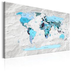 Картина - World Map: Blue Pilgrimages 120x80 см цена и информация | Картины, живопись | kaup24.ee