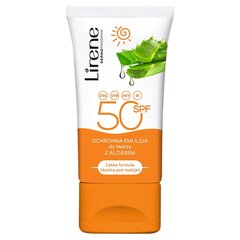 Kaitsev näoemulsioon Aloe vera Lirene SPF50, 50ml kaina ir informacija | Näokreemid | kaup24.ee