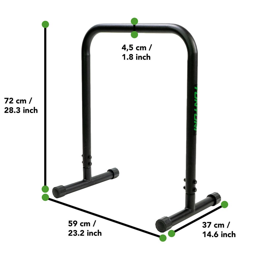 Paralleelide komplekt Tunturi, 59x37x72 cm, must hind ja info | Lõuatõmbekangid | kaup24.ee